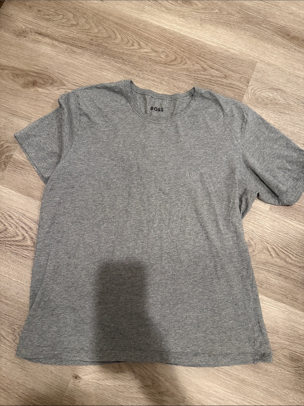 Boss Heather Gray Logo Crew Tee